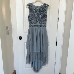 Elegant High Low Dress in Blue